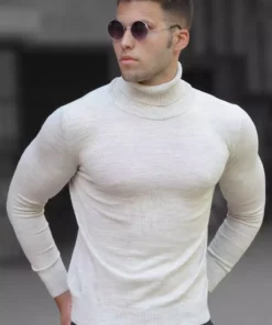 ک pullover یقه ماهیگیر به رنگ بژ 4656 برند Madmext - 124621428