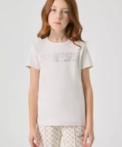 تی‌شرت کرم دخترانه فروشگاه بی‌جی برند Guess - 989034941