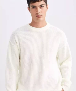 ژاکت بافتنی ساده و راحت با یقه گرد D3219AX24WN برند Defacto - 871299785