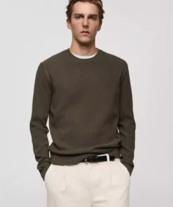 ژاکت نازک بافت ریب و کتان برند MANGO Man - 884958004