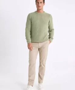 ژاکت بافت ساده نرمال کمرنگ یقه گرد مدل N9902AZ23WN برند Defacto - 747478976