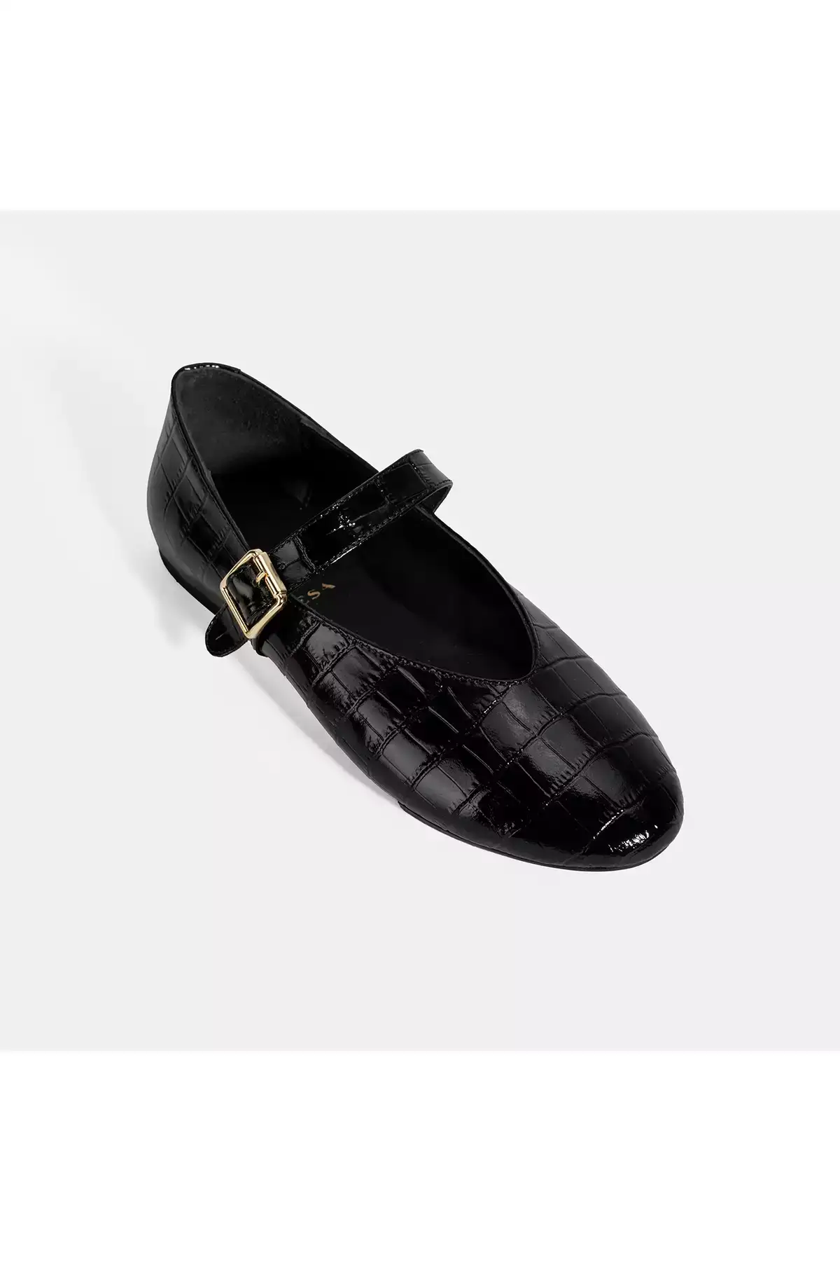 بابت زنانه مشکی طرح کروکو ماری جین کفش بامزه چرمی برند Desa - 966143507