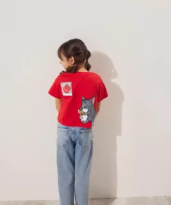 تیشرت قرمز با طرح تام و جری / برش آزاد و راحت 7610318-70471 برند Mavi - 903167751