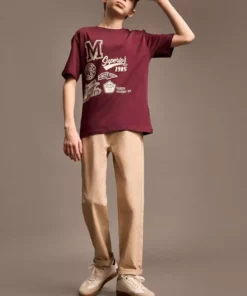 تی‌شرت کوتاه‌دست با یقه دوچرخه‌ای و چاپی برای پسران E0090A825SM برند Defacto - 898826884