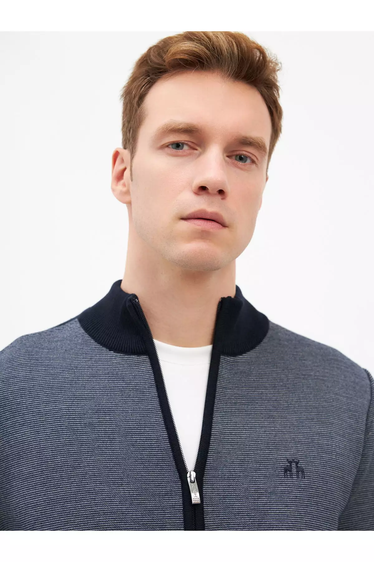 ژاکت بافتنی مردانه فیت معمولی - آبی تیره برند Karaca - 875679233
