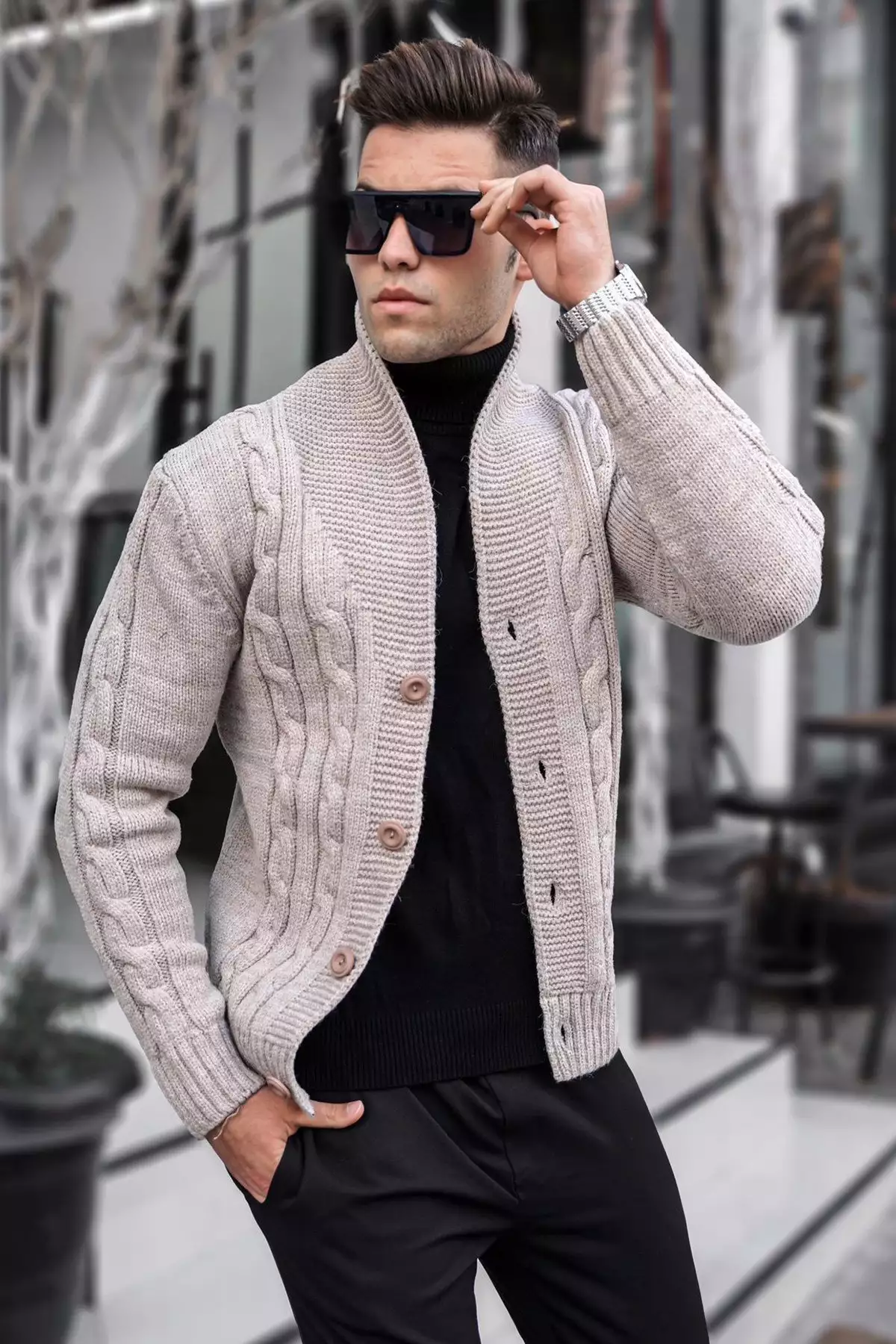 کارتن بافتنی کرم 9053 برند Madmext - 138730310