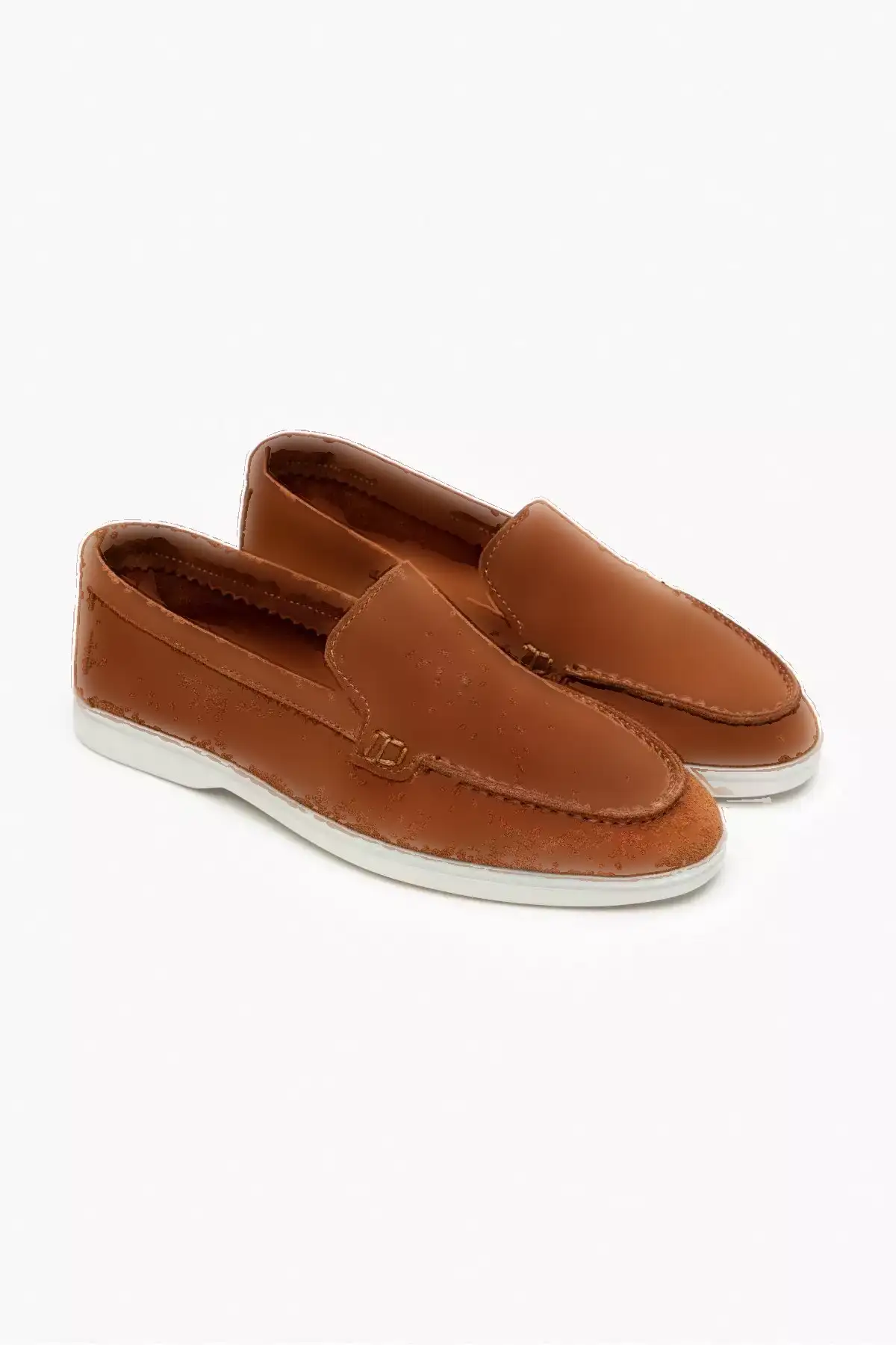 زنانه بامزه با کفی صاف از چرم طبیعی وین برند NİŞANTAŞI SHOES - 854433618