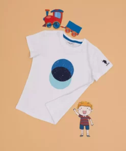 تیشرت یقه دوچرخهای سفید برای پسر بچه برند U.S. Polo Assn. - 956896383