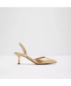 گودسسی - کفش مجلسی زنانه با پاشنه نازک از جنس چرم مصنوعی طلایی برند Aldo - 858840566