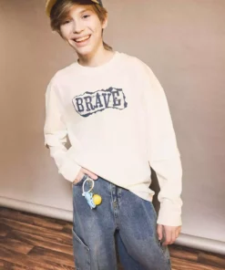 تیشرت آستین بلند چاپی با یقه گرد و سایز بزرگ برای پسران کد G1814A825AU برند Defacto - 984548155