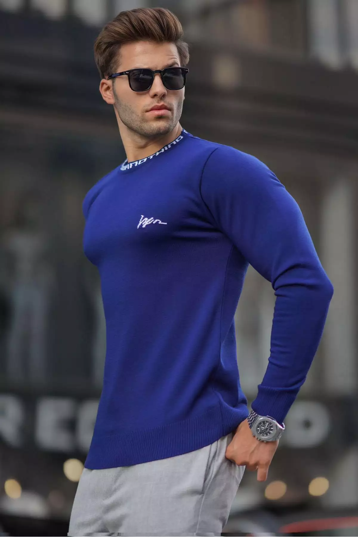 کلاه گرد دوچرخهای مردانه کتان کبالت 6847 برند Madmext - 760920377