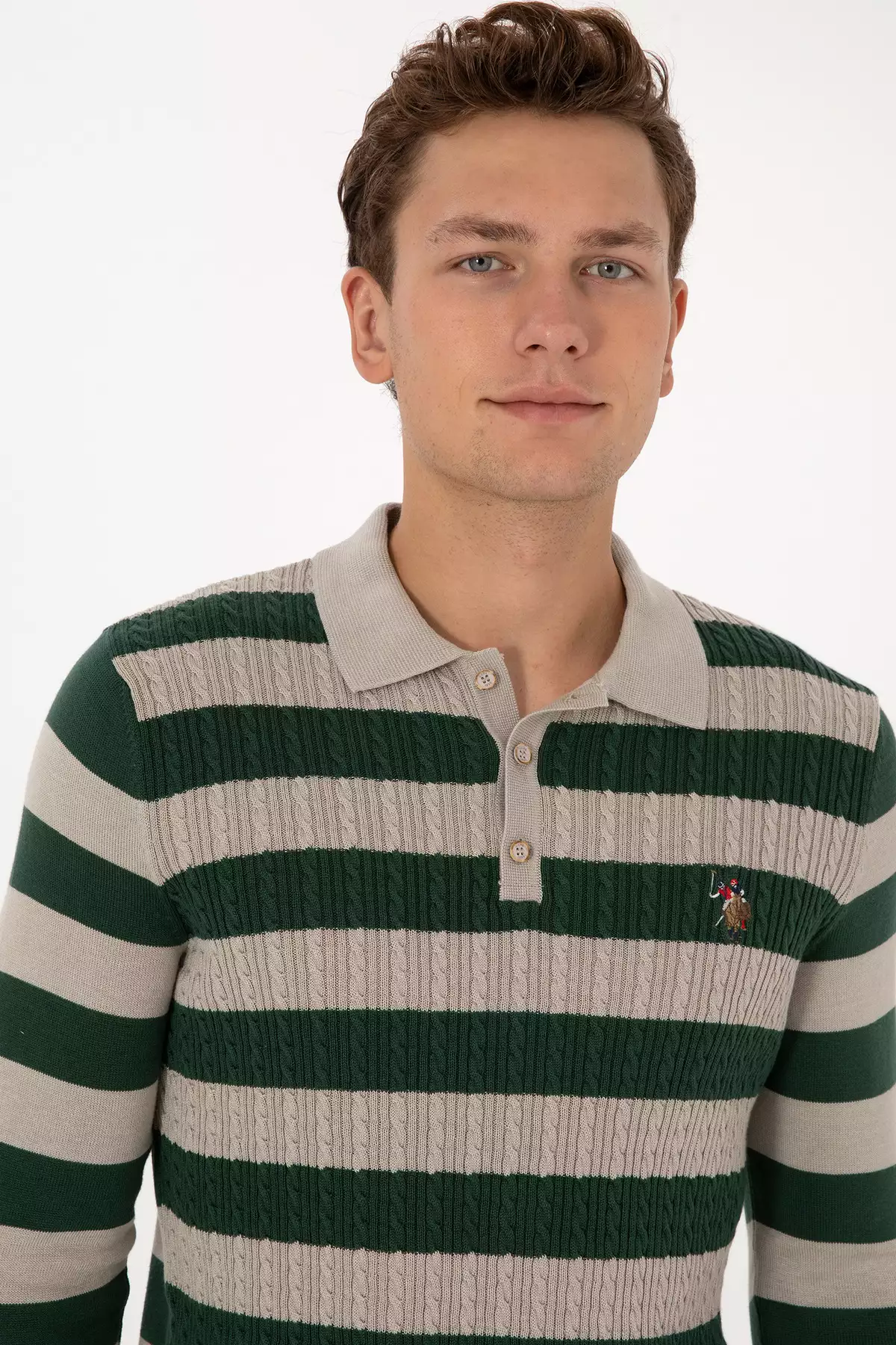 کاپشن مردانه ملانژ سنگی 50308354-VR225 برند U.S. Polo Assn. - 1035390226