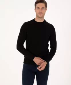 نماز بلند تنگ مشکی با یقه ربعی 50315456-VR046 برند Pierre Cardin - 960400937