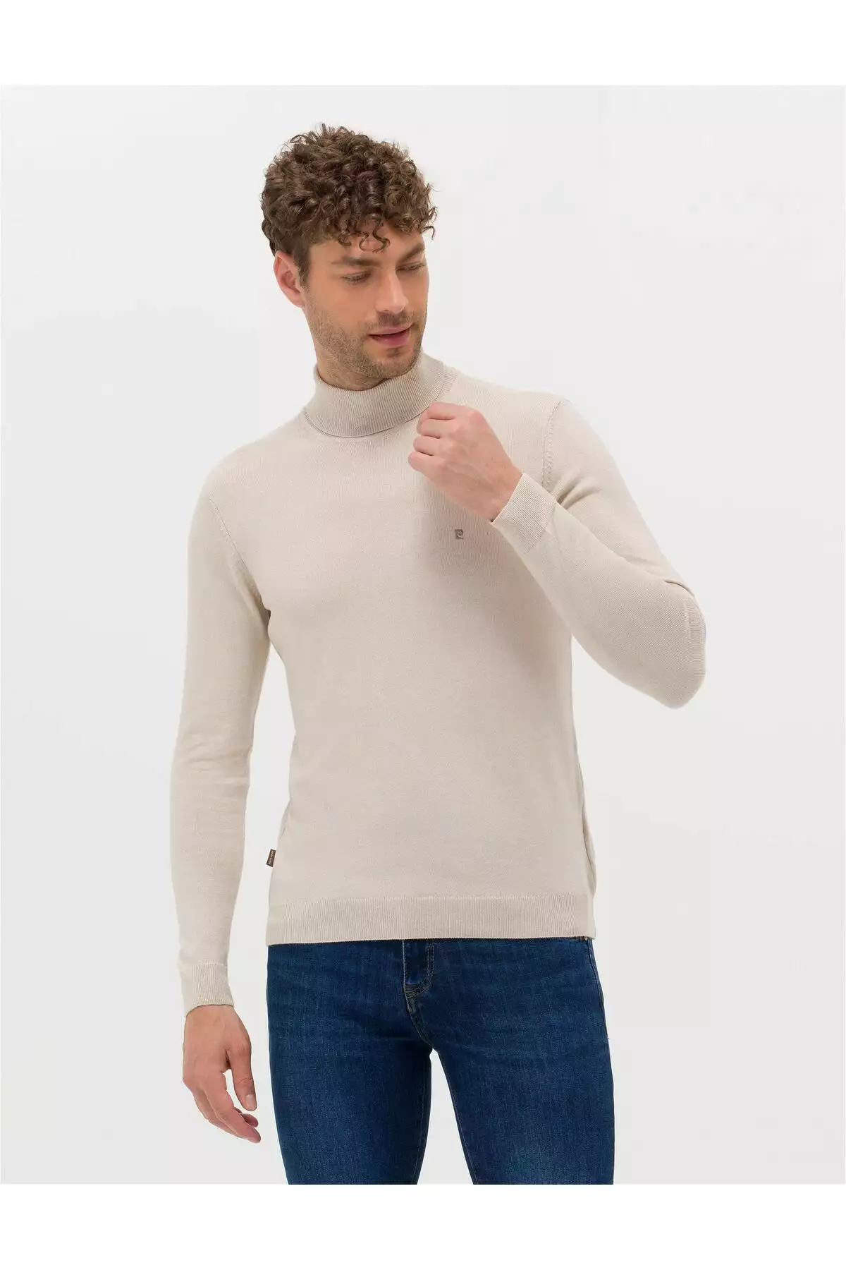 پلیور ساده یقه گرد تناسبSlim Fit برند Pierre Cardin - 778732755