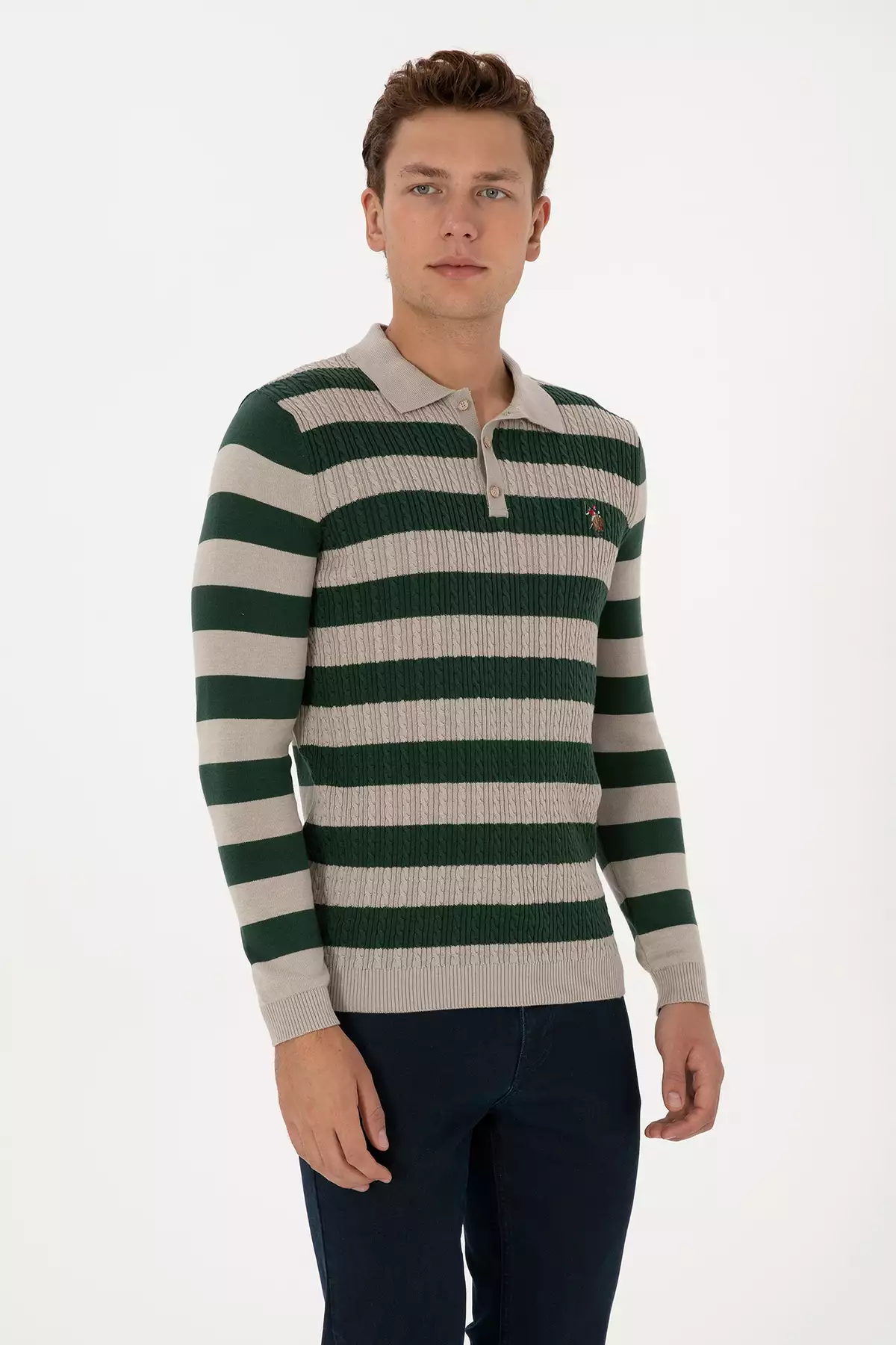 کاپشن مردانه ملانژ سنگی 50308354-VR225 برند U.S. Polo Assn. - 1035390226