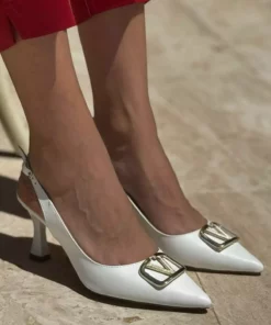 توییتی کفش پاشنهکوتاه کلاسیک با بند سفید و پاشنه ۶ سانتیمتر برند Gökhan Talay - 721704776