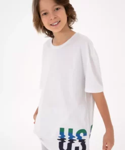 تی‌شرت سفید بچه‌گانه پسرانه 50295427-VR013 برند U.S. Polo Assn. - 886500315