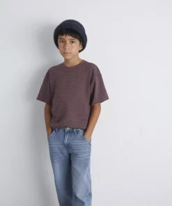 تیشرت راه‌راه قهوه‌ای / برش آزاد و راحت 6610390-90787 برند Mavi - 968222298