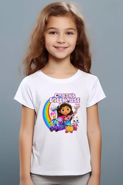 تی‌شرت سیاه و سفید کودک با طراحی گابby's Doll House برند Store - 932921693