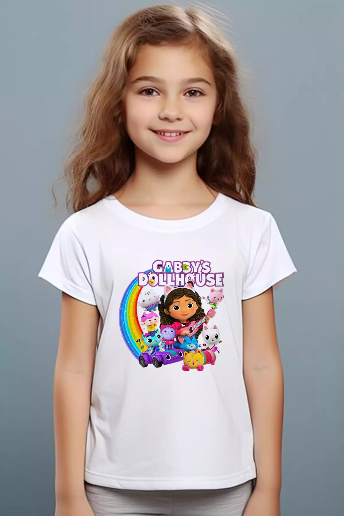 تیشرت سیاه و سفید کودک با طراحی گابby's Doll House برند Store - 932921693