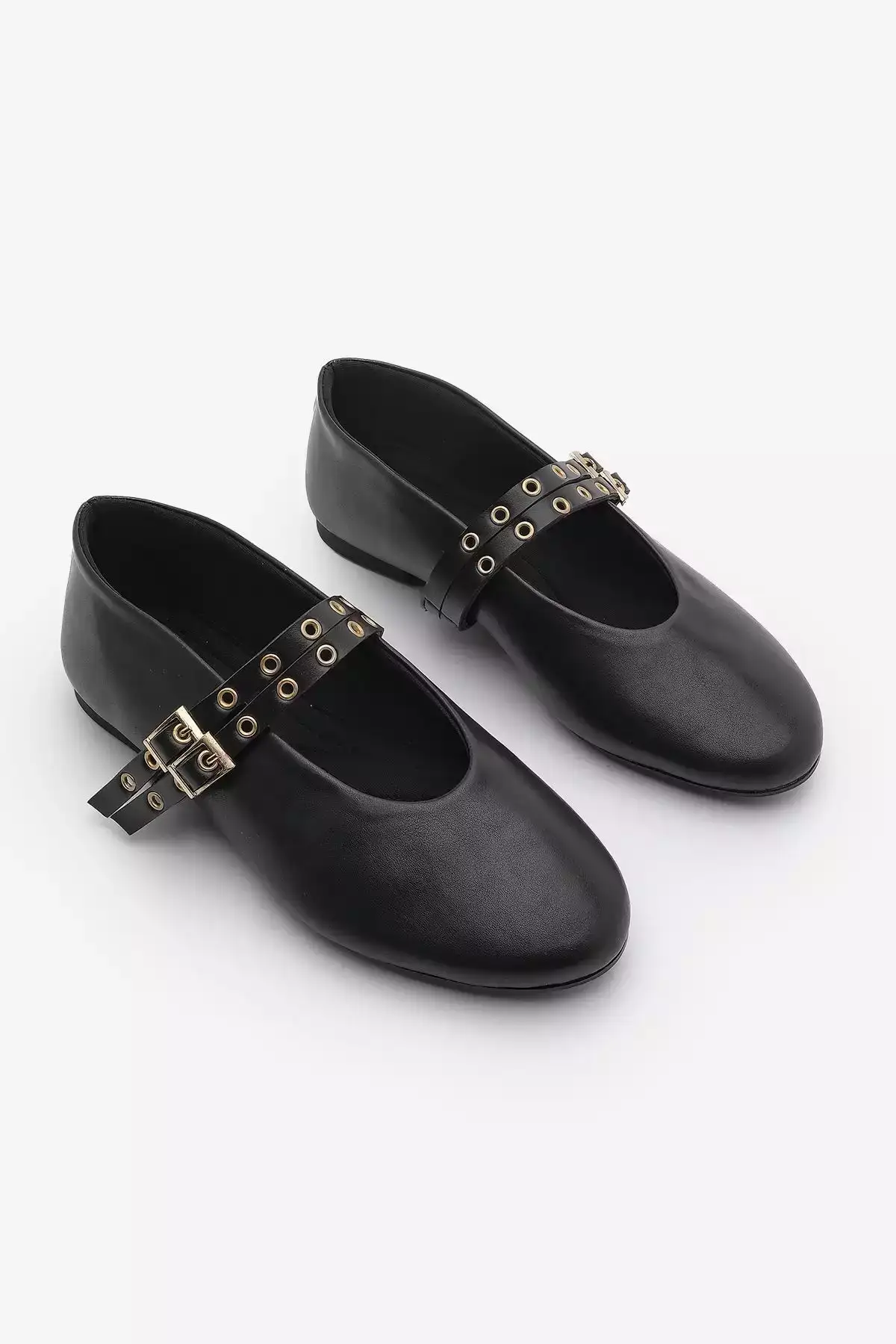 کفش بپوش زنانه با بند دوگانه و زینتی، مدل روزمره، رنگ مشکی برند Marjin - 859939669