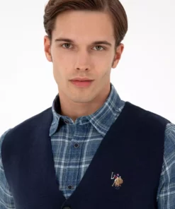 کاردیگان بافتنی آبی تیره مردانه 50292677-VR033 برند U.S. Polo Assn. - 866369370
