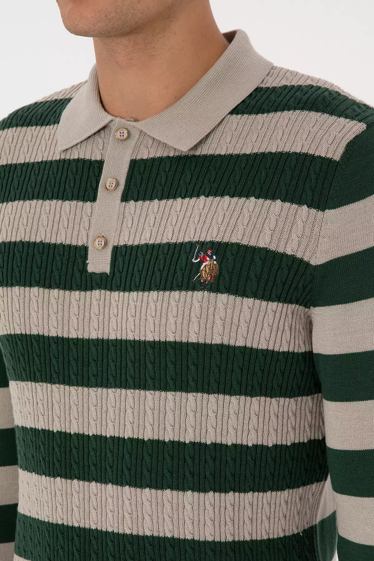 کاپشن مردانه ملانژ سنگی 50308354-VR225 برند U.S. Polo Assn. - 1035390226