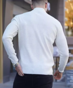 ژاکت با یقه نیمه ماهیگیر در رنگ کرم 5969 برند Madmext - 333181950