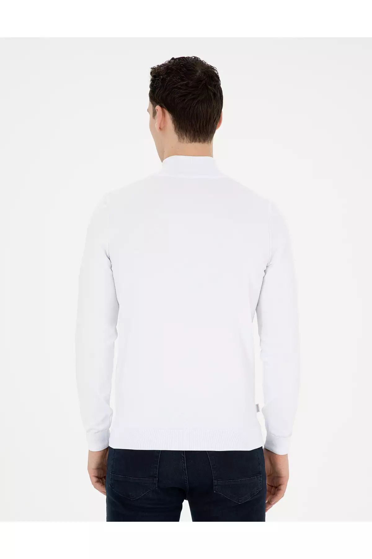 ژاکت بافتنی تنگ فری سایز یقهای زیپدار رنگ کرم روشن 50279383-VR019 برند Pierre Cardin - 829207017