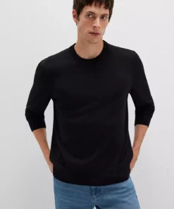 ژاکت پشمی سیاه گردن گرد با اندازه معمولی 0710384-900 برند Mavi - 996629884