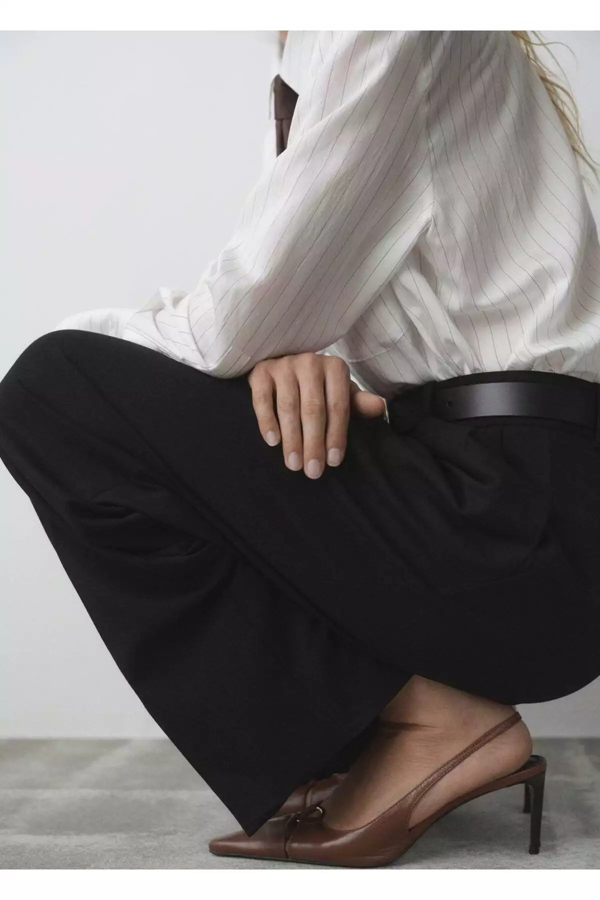 کفش پاشنهبلند چرم با جزئیات حلقهای برند MANGO - 982810922