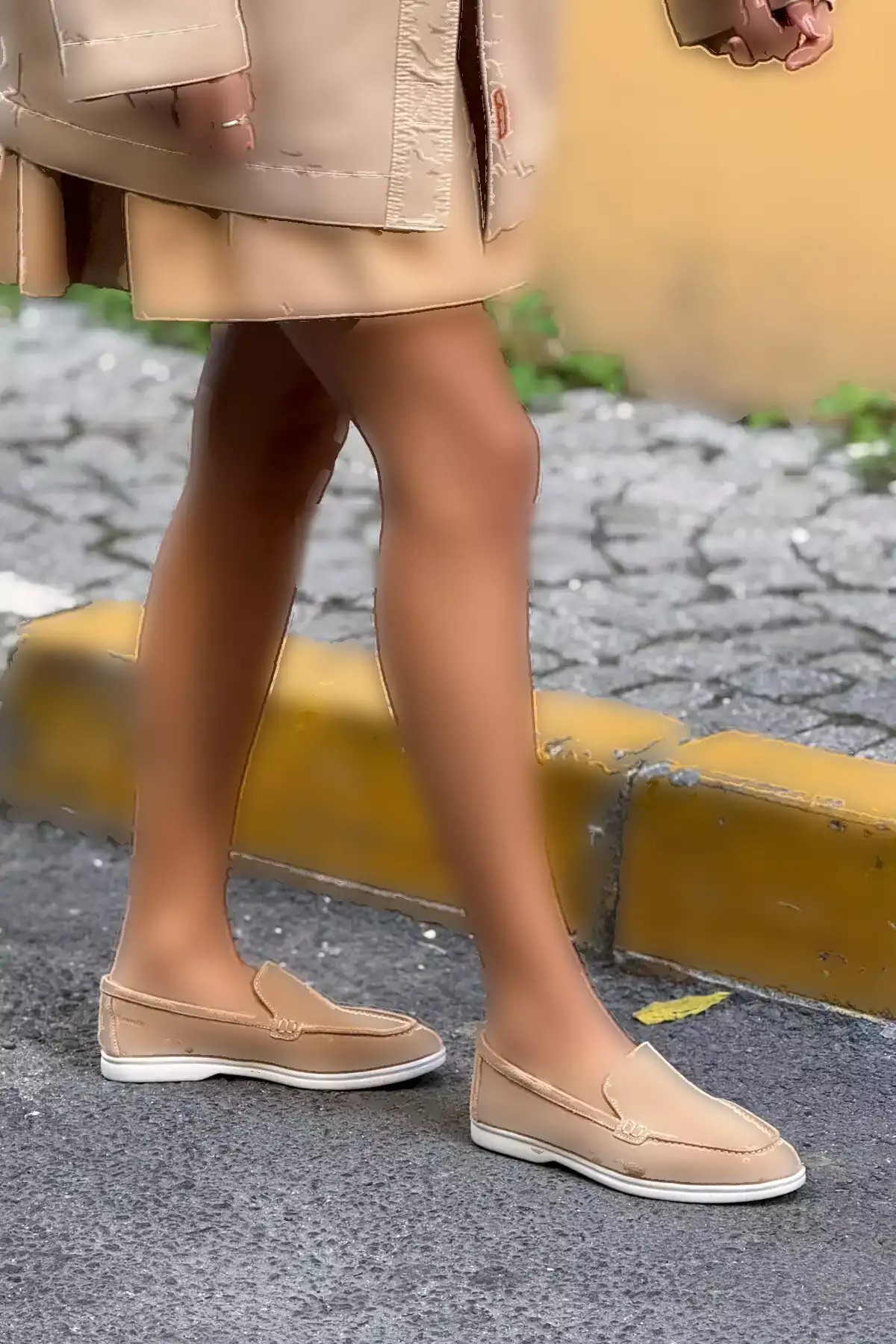 ون نود کفش زنانه بامبو از جنس چرم طبیعی با زیره مسطح برند NİŞANTAŞI SHOES - 852993276