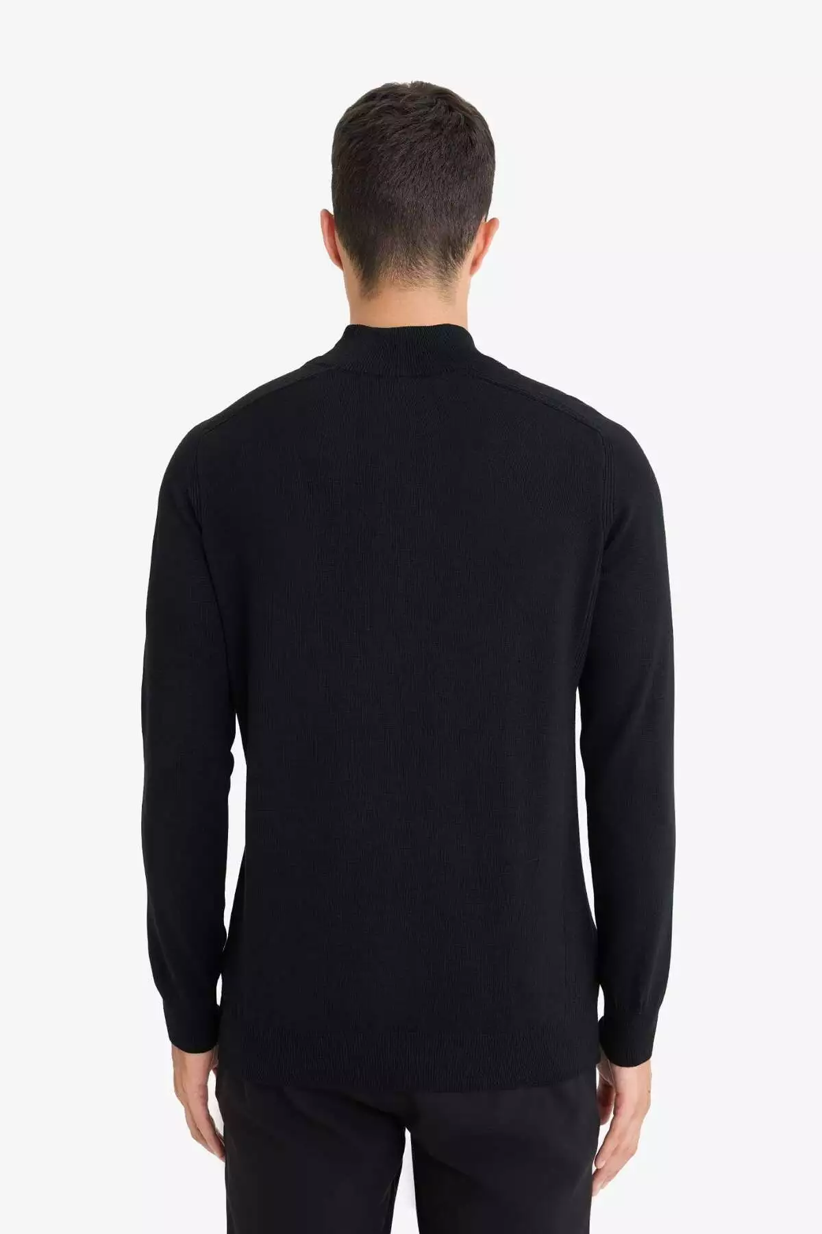 ژاکت بافتنی یقه ایستاده با نیمه زیپ استاندارد فیت D0624AX25AU برند Defacto - 966582822