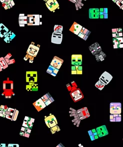 تی‌شرت بچگانه مشکی شخصیت Minecraft با طراحی ۳۶۰ درجه برند Minecraft - 104990851