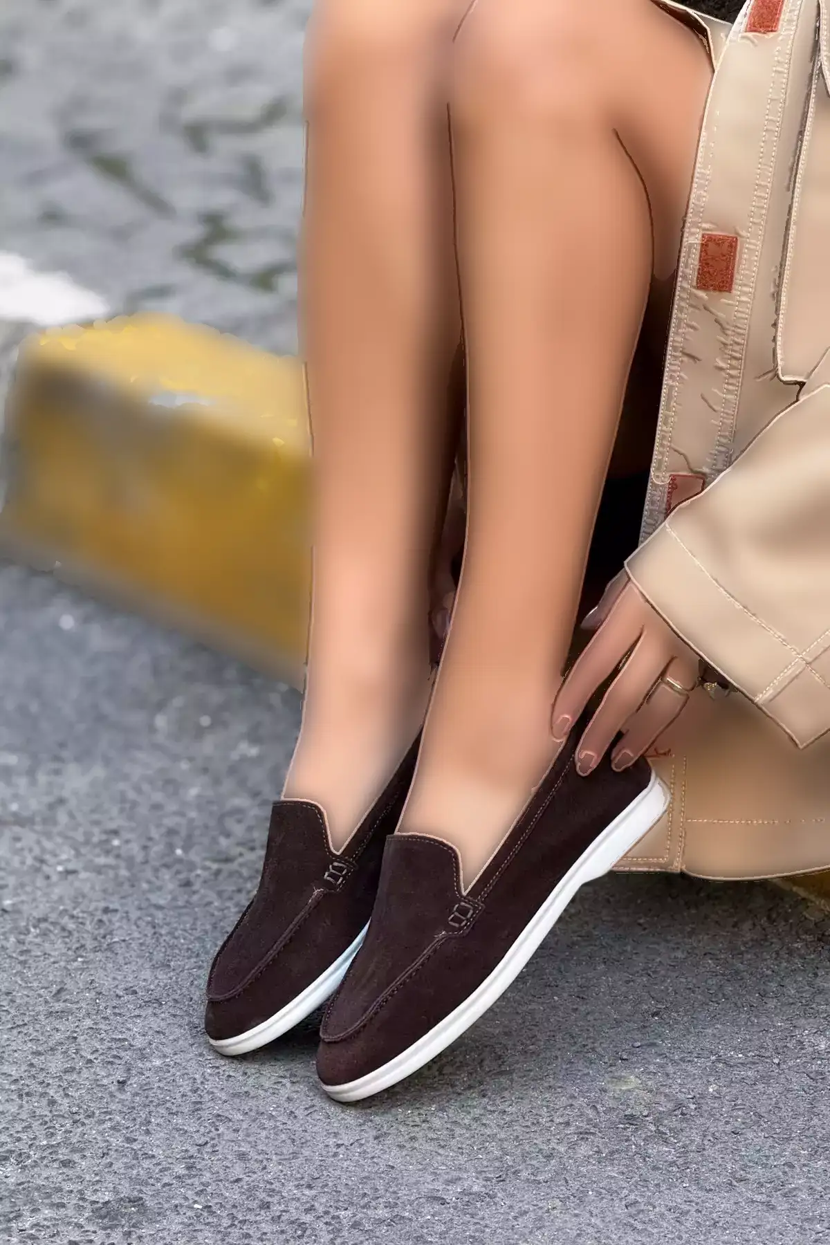 زنانه کفش باله ای تخت از چرم طبیعی ون برند NİŞANTAŞI SHOES - 854433629