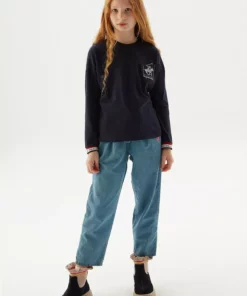 تیشرت دخترانه آبی تیره BG Store 23FW0BHG510 برند Beverly Hills Polo Club - 824684514