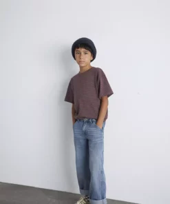 تیشرت راهراه قهوهای / برش آزاد و راحت 6610390-90787 برند Mavi - 968222298