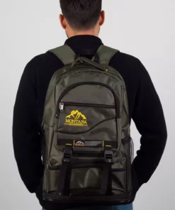 کوله پشتی کوهستانی 55+10 لیتری با قابلیت گشاد شدن و جنس ضد آب به رنگ سبز خاکی برند Ekolaks - 206341046