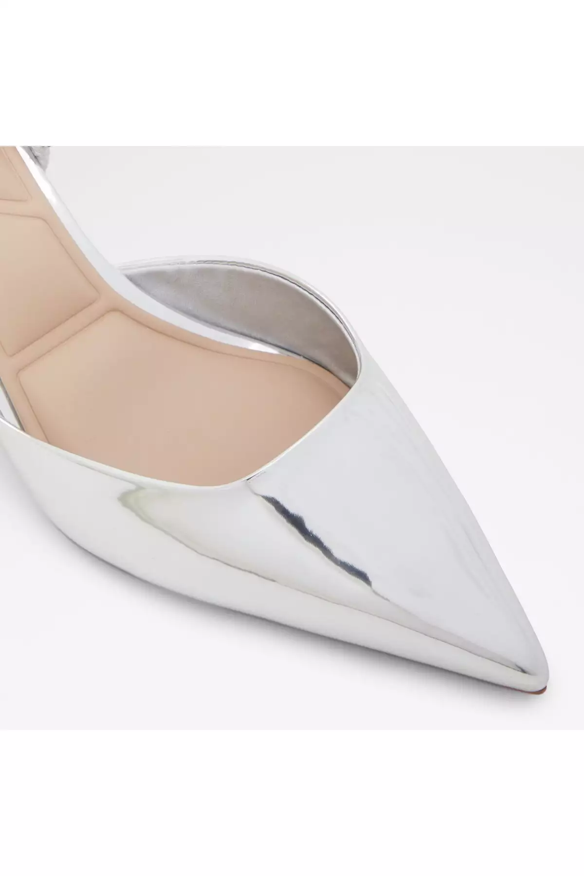 گاوآی دیسی - کفش مجلسی پاشنه نازک زنانه از چرم مصنوعی نقرهای برند Aldo - 922444247