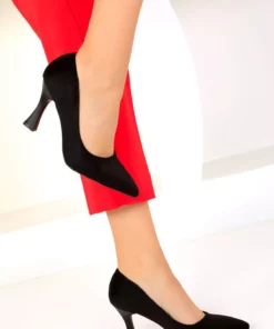 کفش پاشنه‌بلند زنانه کلاسیک مشکی جیر 16002 برند SOHO - 466844535