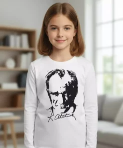 تیشرت آستین بلند سفید با طرح آتاتورک (10 نوامبر، 29 اکتبر، 23 آوریل) برند Lovexi - 1027734095