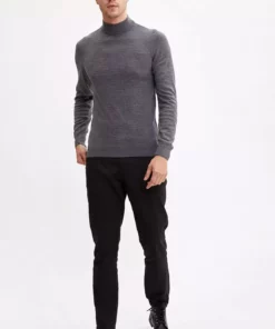 پولوشرت مردانه یقه گرد رنگ طوسی مدل L0880AZ19WN برند Defacto - 27101509