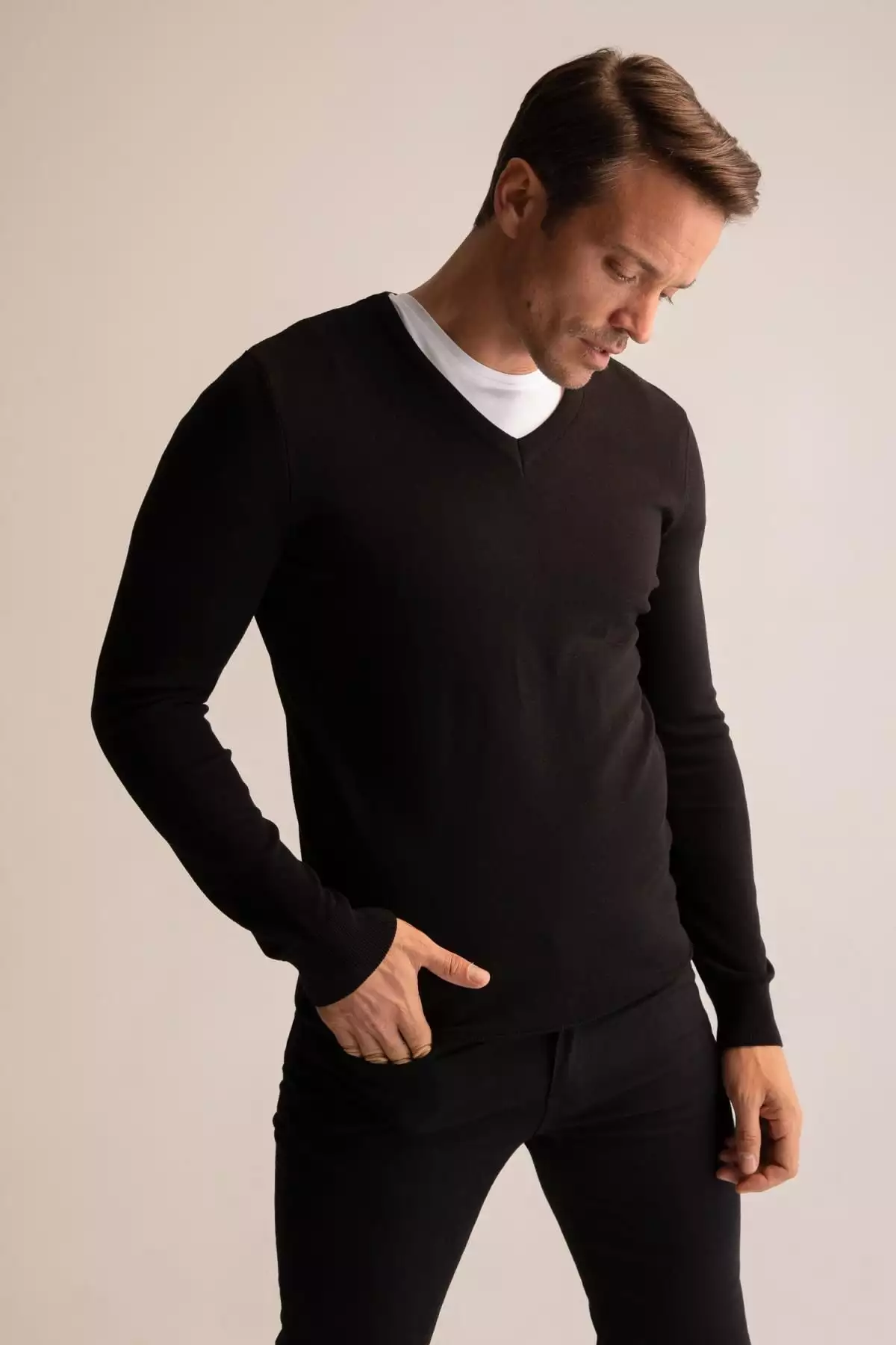 ک pullover یقه V کشباف برای آقایان مدل Y0799AZ22AU برند Defacto - 332375581