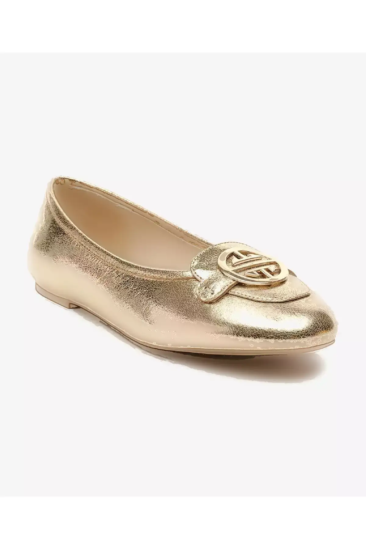 کفش بامزه زنانه از جنس چرم طبیعی با رنگ طلایی برند Greyder - 924364491