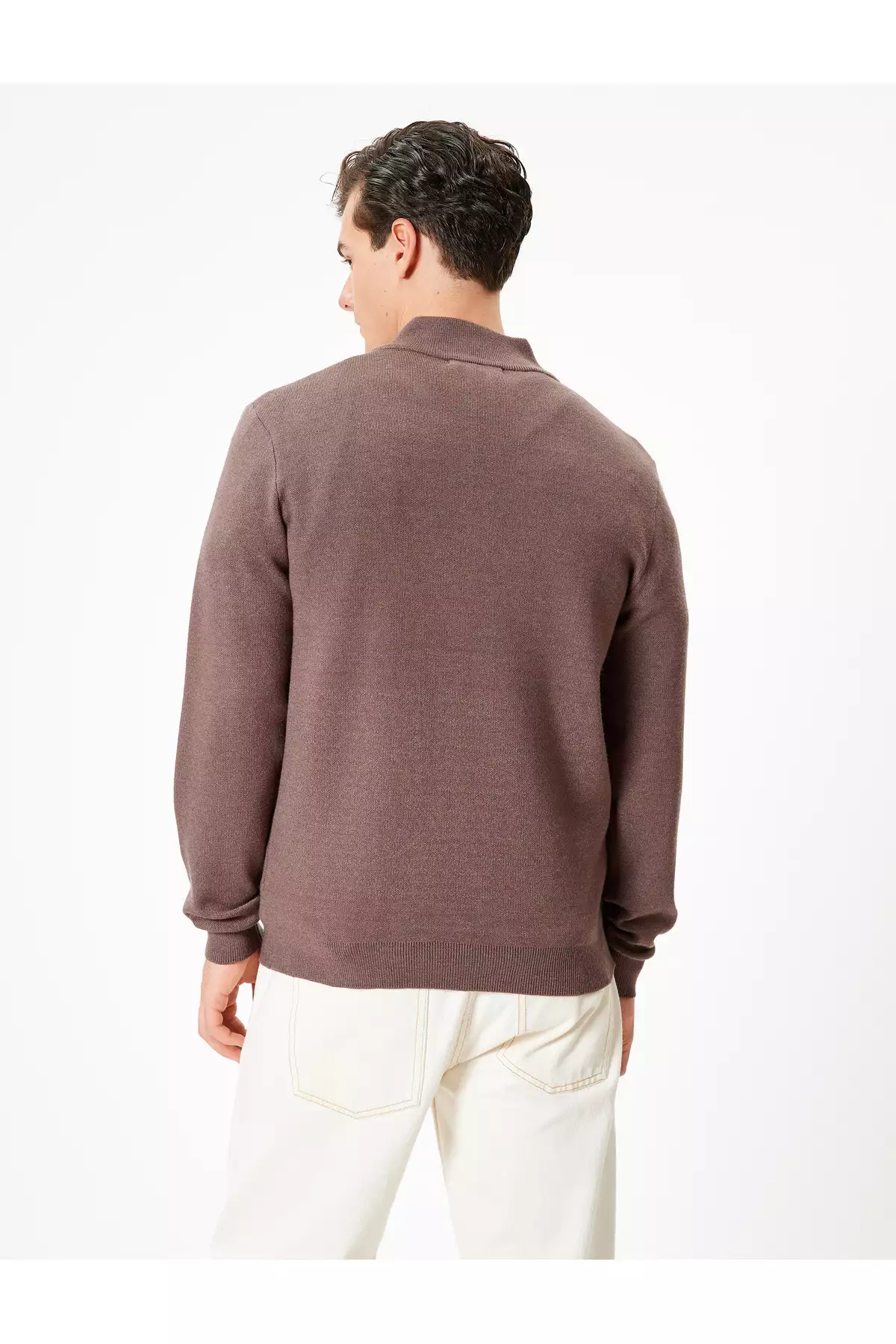 تریکو کاک یقه نیم زیپ ساده آستین بلند برند Koton - 881050997