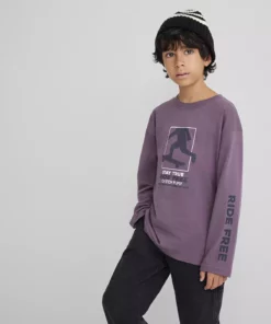 تی‌شرت بنفش با چاپ / برش راحت و گشاد برند Mavi - 979414366