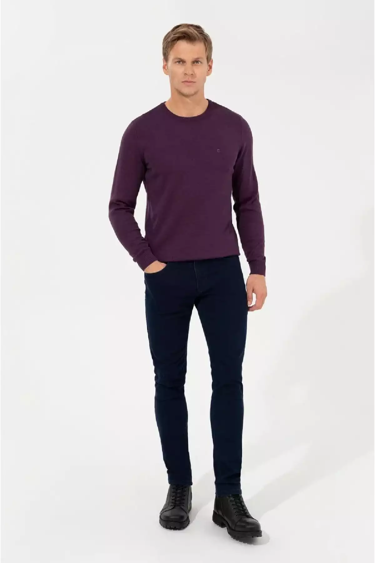 ژاکت بافتنی پایه اسلیم فیت برند Pierre Cardin - 371641395