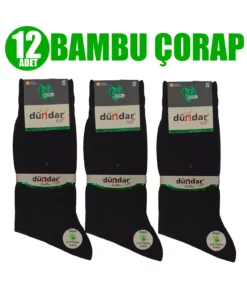 12 عددی جوراب نازک تابستانی مردانه بامبو مشکی برند Dündar - 897209323