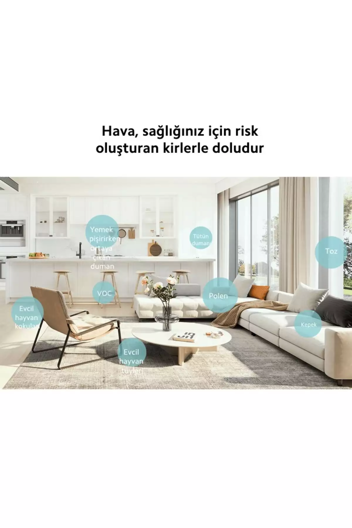 پاککننده هوای هوشمند ضد آلرژی با قابلیت پوشش 48 متر مربع، شکارچی ویروس و گرده، با اتصال Wi-Fi و کنترل صوتی، با لامپ هدایتی. برند Xiaomi - 835594180