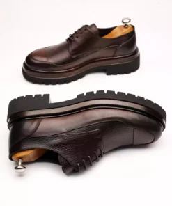 کفش کلاسیک روزمره مردانه چرم طبیعی رنگ قهوه‌ای ایبای پاسکوا برند İBAY - 930460639